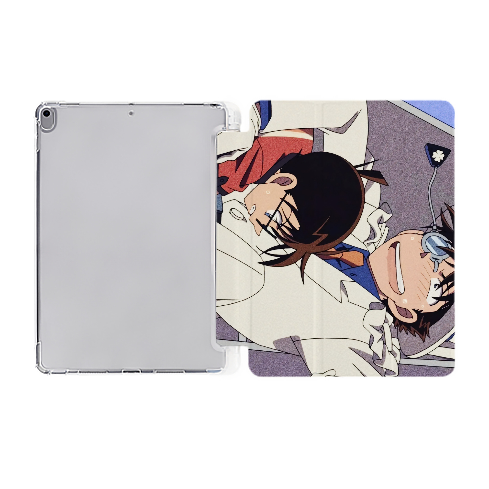 （画像用） 名探偵コナン Detective Conan IPad ケース ペン収納付き 三つ折りスタンド PUレザー×シリコン 対応機種9.5/10.5/10.9インチ